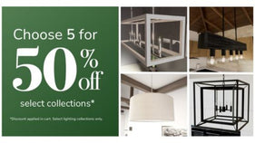 Choose 5 for 50% Off select collections. Shop Now.